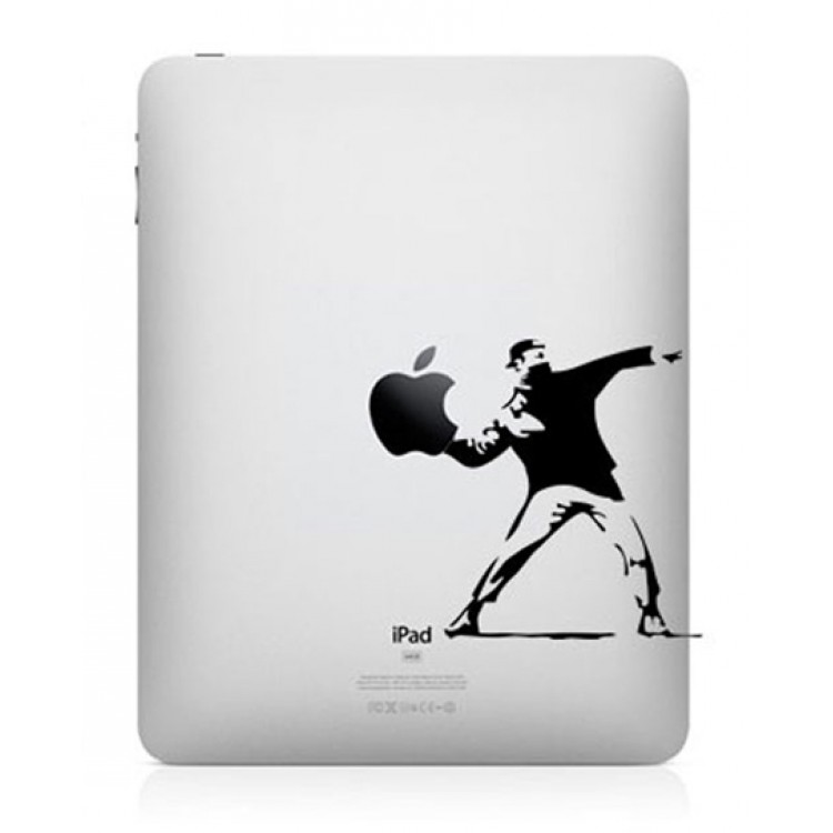 Bansky wirft Blumen iPad Aufkleber iPad Aufkleber